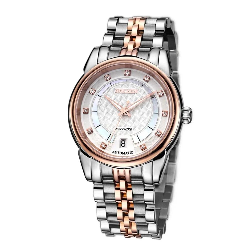 NAKZEN Men Japan Automatic NH35 Movement Mechanical Watch Mens Luminous Waterproof Diamond Classic Wrist Watches Reloj Hombre 6033 by MEGIR WATCH GROUP