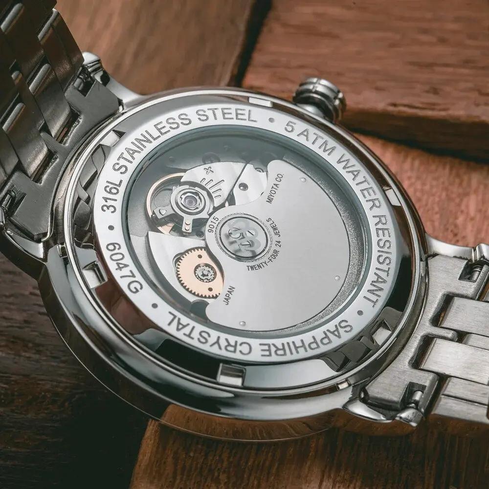 NAKZEN 6047 Men Business Wristwatch Brand Luxury Diamond Automatic Mechanical Watches Relogio Masculino Japanese movement Miyota 9015 by MEGIR WATCH GROUP