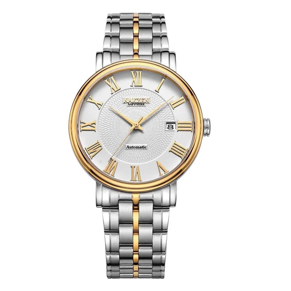 NAKZEN 7002 Men Classic Automatic Mechanical Watches Brand Luxury Man Stainless Steel Wristwatch Clock Relogio Masculino Miyota 9015 by MEGIR WATCH GROUP
