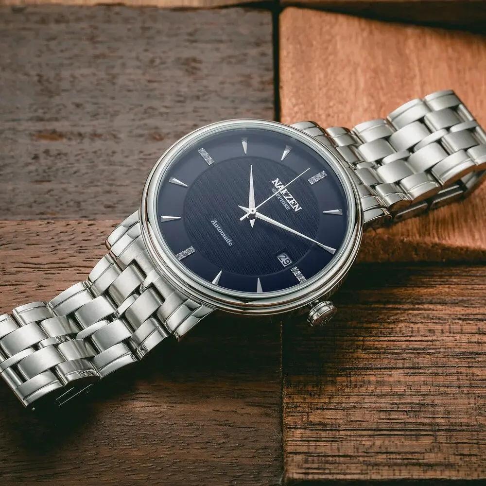 NAKZEN 6047 Men Business Wristwatch Brand Luxury Diamond Automatic Mechanical Watches Relogio Masculino Japanese movement Miyota 9015 by MEGIR WATCH GROUP