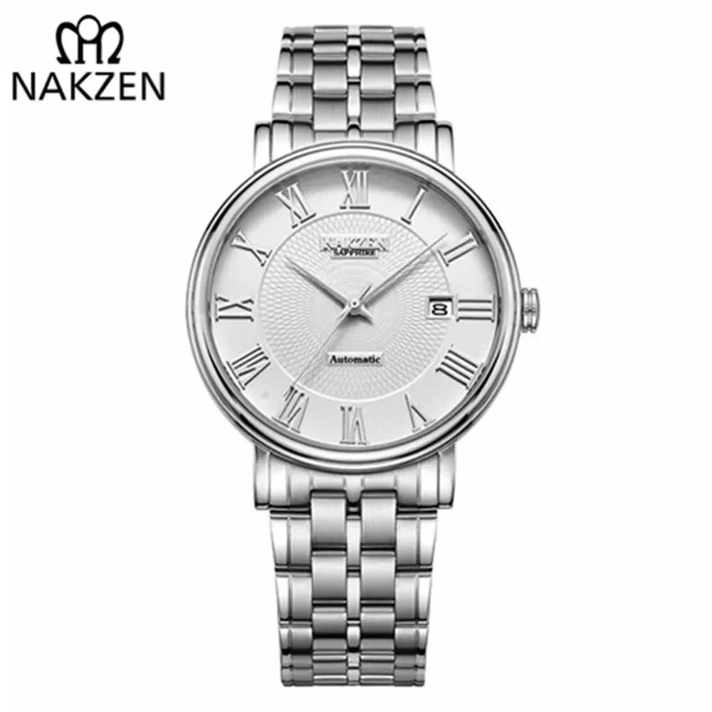 NAKZEN 7002 Men Classic Automatic Mechanical Watches Brand Luxury Man Stainless Steel Wristwatch Clock Relogio Masculino Miyota 9015 by MEGIR WATCH GROUP