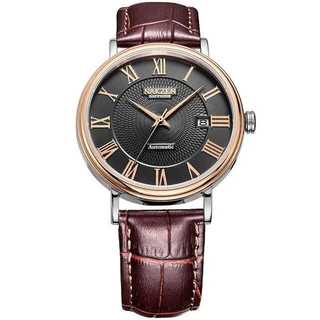 NAKZEN 7002 Men Classic Automatic Mechanical Watches Brand Luxury Man Stainless Steel Wristwatch Clock Relogio Masculino Miyota 9015 by MEGIR WATCH GROUP