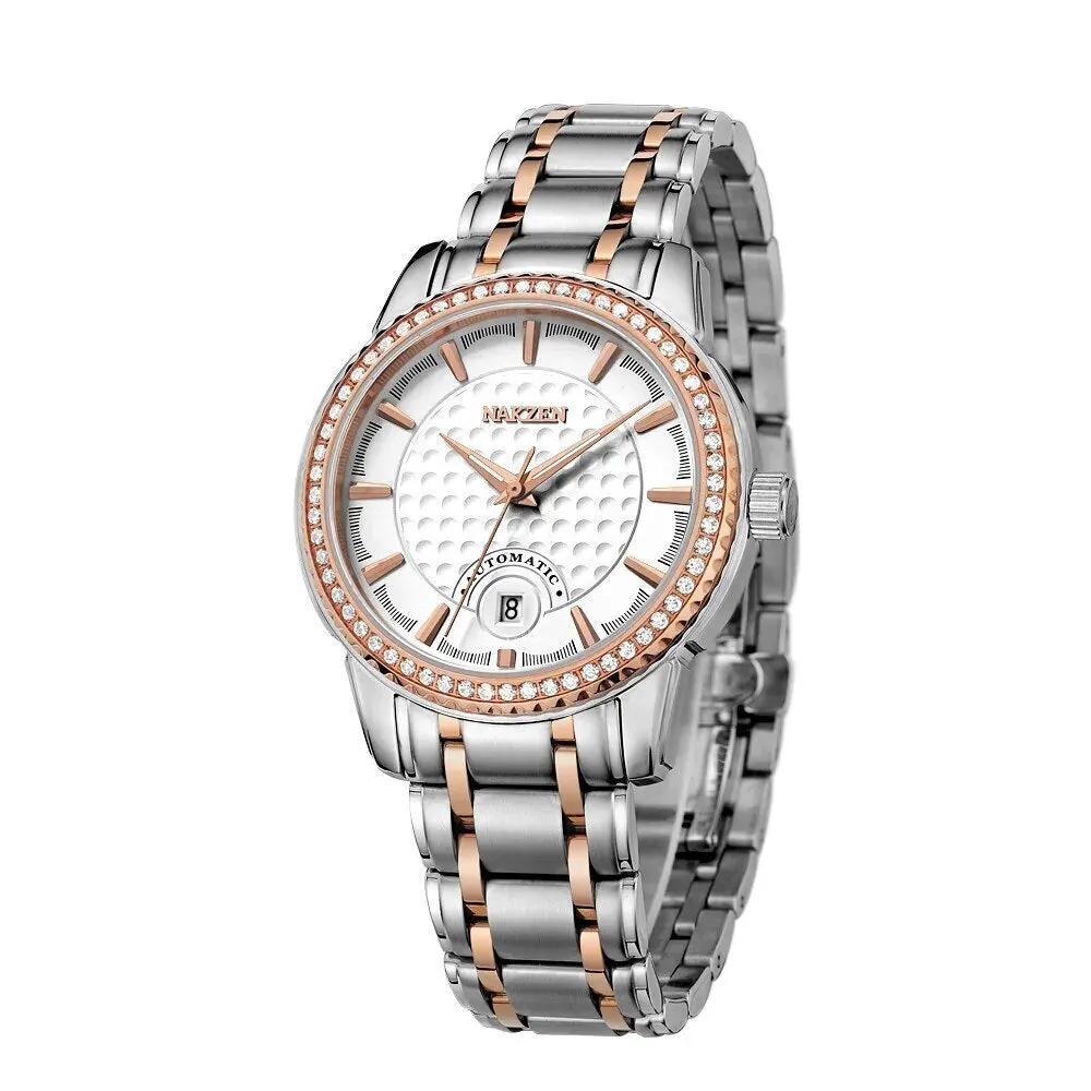 NAKZEN Men Business Mechanical Watch Men's Automatic Miyota 8215 Movt Diamond Watches Sapphire Wrist Watch Waterproof Clock 6020 by MEGIR WATCH GROUP
