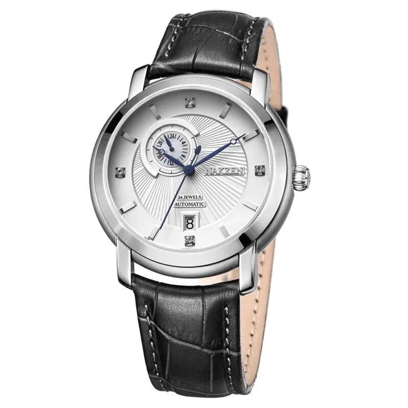 NAKZEN Men Automatic Japan NH37 Movement Mechanical Watch Men Sapphire Military Leather Sports Watches Male Clock Reloj Hombre 6026 by MEGIR WATCH GROUP