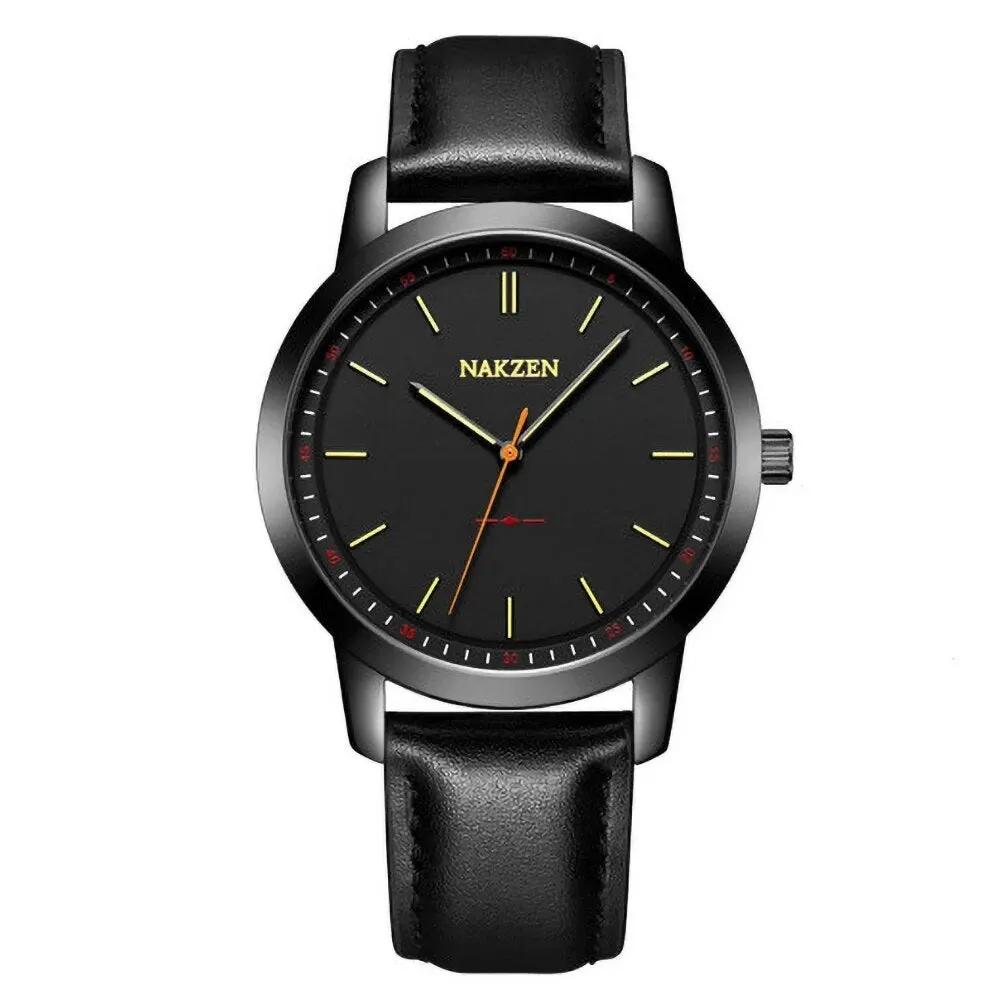 NAKZEN Fashion Male Quartz Watches Leather Watchband Business Wrist watch Waterproof Sport Men Watch Clock Relogio Masculino 4052 by MEGIR WATCH GROUP