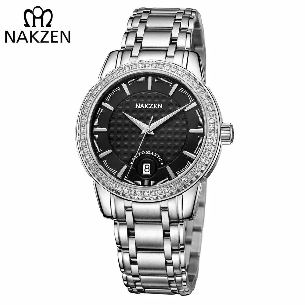 NAKZEN Men Mechanical Watch Men's Automatic Miyota 8215 Movement Diamond Watches Sapphire Wrist Watch Male Waterproof Clock 6020 by MEGIR WATCH GROUP