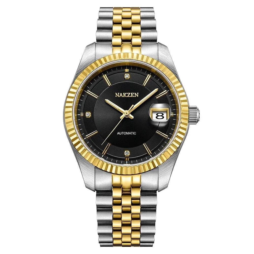 NAKZEN Watch Luxury Men Automatic Mechanical Tourbillon Clock Fashion Sapphire Glass Stainless Steel Waterproof Watches NH35 Mov 6043 by MEGIR WATCH GROUP