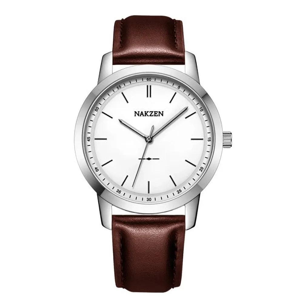 NAKZEN Fashion Male Quartz Watches Leather Watchband Business Wrist watch Waterproof Sport Men Watch Clock Relogio Masculino 4052 by MEGIR WATCH GROUP