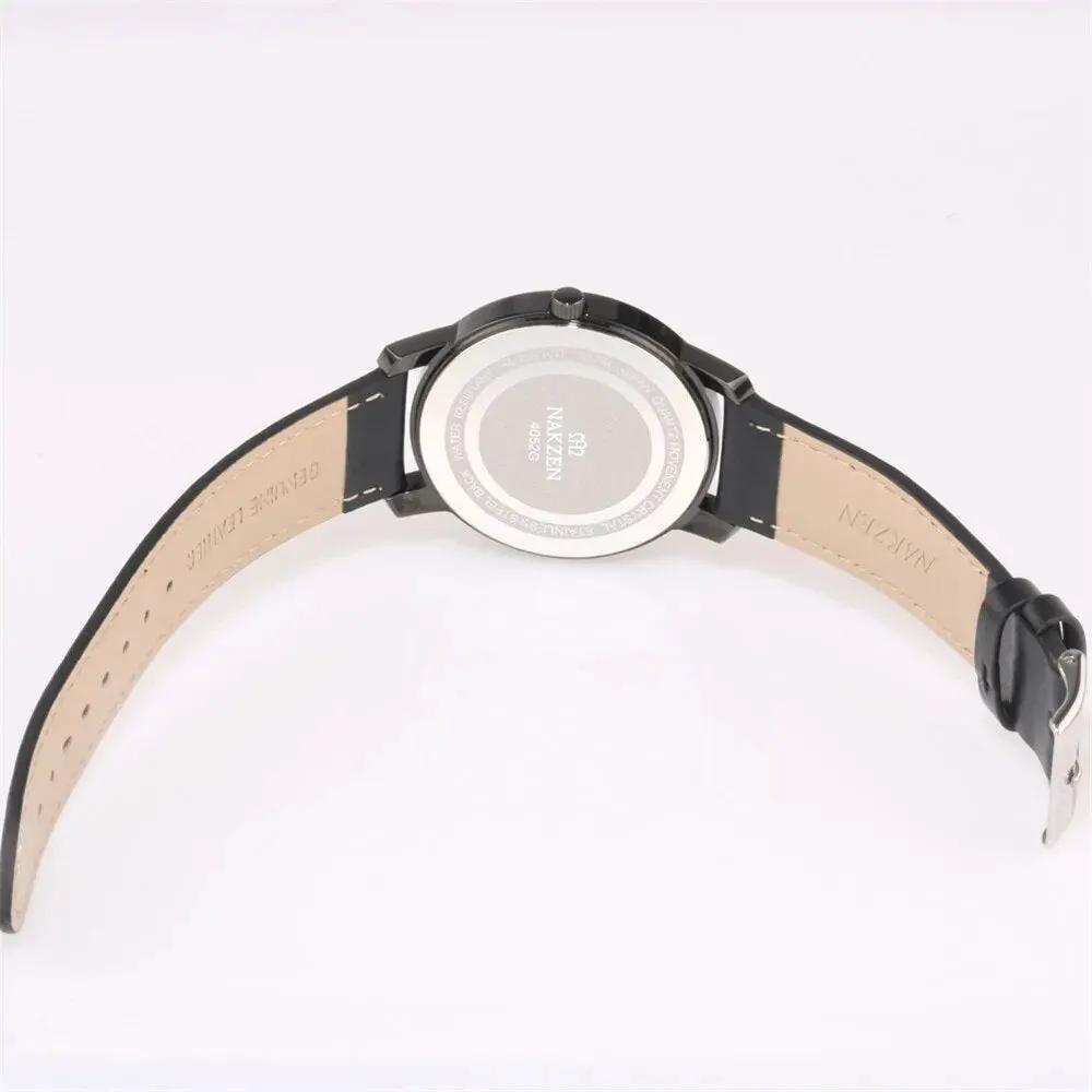 NAKZEN Fashion Male Quartz Watches Leather Watchband Business Wrist watch Waterproof Sport Men Watch Clock Relogio Masculino 4052 by MEGIR WATCH GROUP