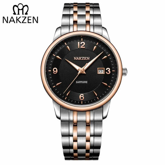 NAKZEN Men Watches Top Brand Luxury Clock Male Stainless Steel Casual Quartz Watch Mens Sports Wristwatch relogio masculino 4047 by MEGIR WATCH GROUP