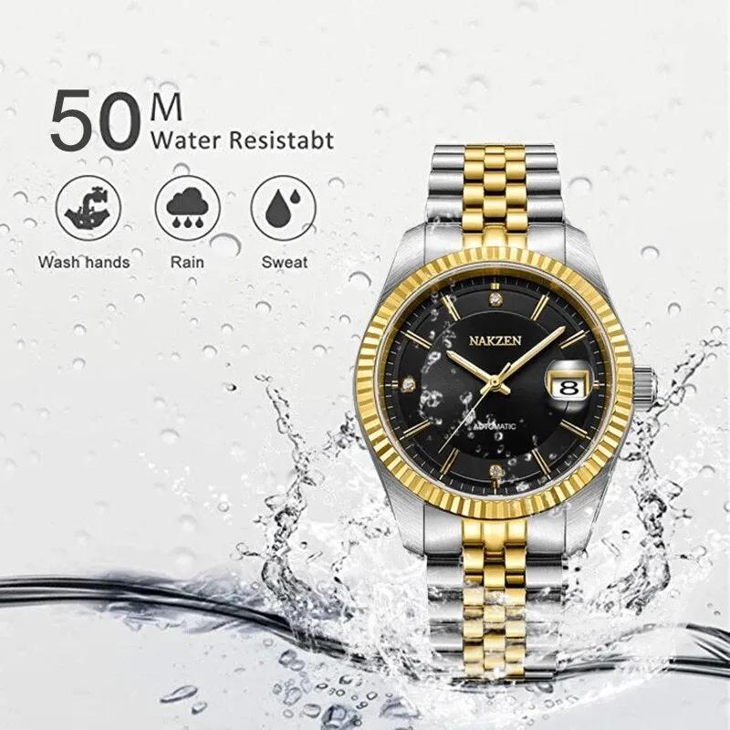 NAKZEN Watch Luxury Men Automatic Mechanical Tourbillon Clock Fashion Sapphire Glass Stainless Steel Waterproof Watches NH35 Mov 6043 by MEGIR WATCH GROUP