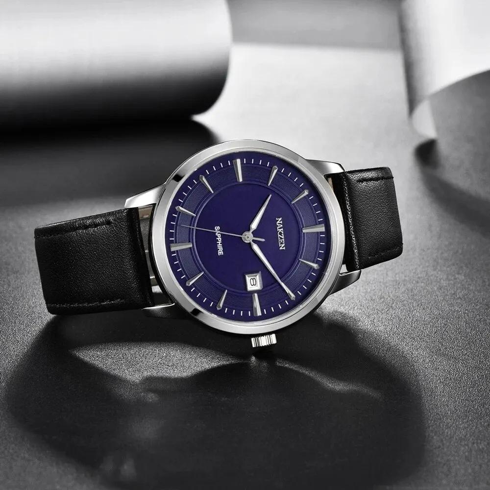 NAKZEN 2020 New Men's Watches Top Brand Luxury Quartz Watch Men Leather Waterproof Military Watch Man Clocks Relogio Masculino 1002 by MEGIR WATCH GROUP