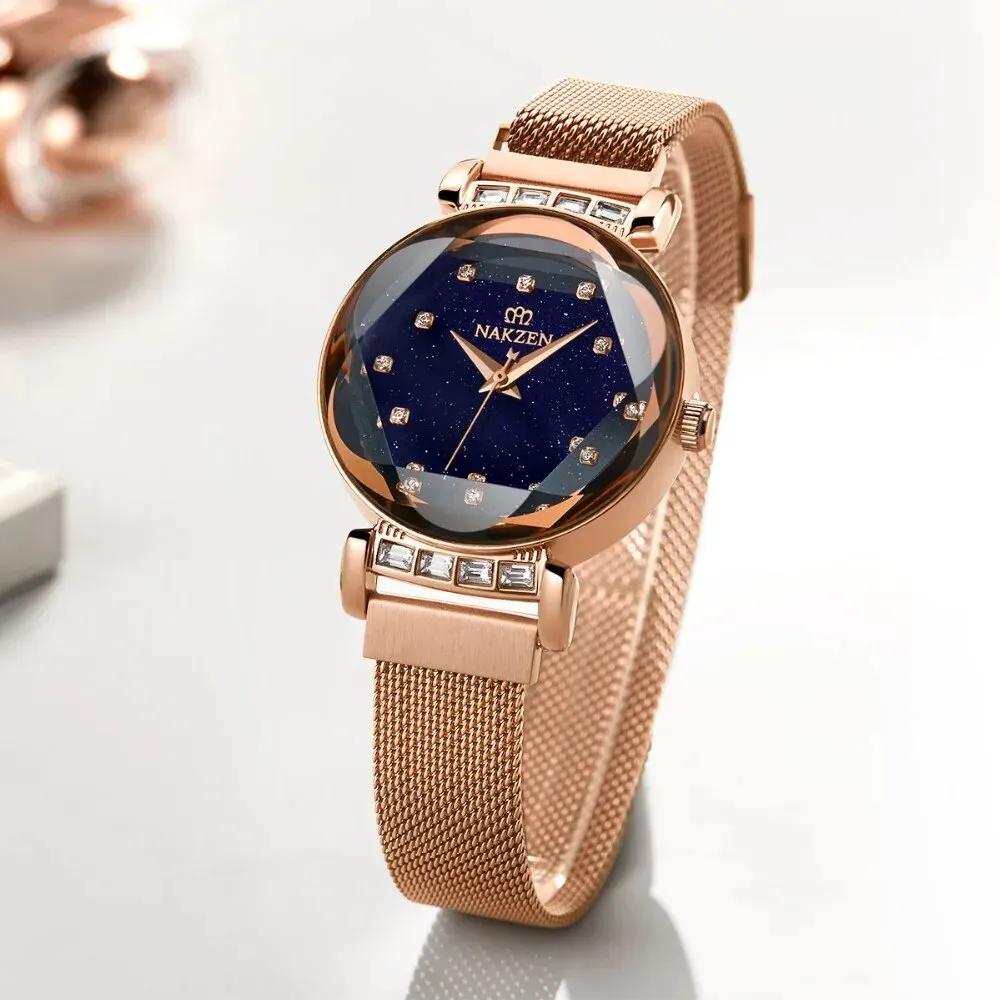 NAKZEN Women Diamond Elegant Starry Sky Watches Ladies Creative Roman Fashion Waterproof Quartz Watch Clock relogio feminino 4207 by MEGIR WATCH GROUP