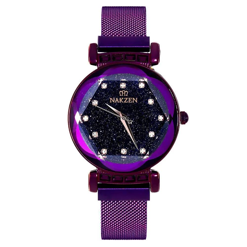 NAKZEN Women Diamond Elegant Starry Sky Watches Ladies Creative Roman Fashion Waterproof Quartz Watch Clock relogio feminino 4207 by MEGIR WATCH GROUP