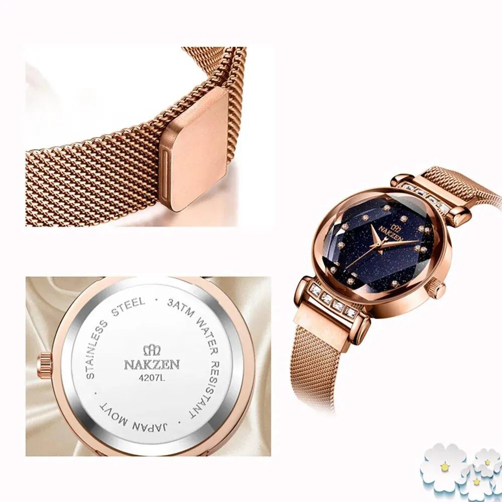 NAKZEN Women Diamond Elegant Starry Sky Watches Ladies Creative Roman Fashion Waterproof Quartz Watch Clock relogio feminino 4207 by MEGIR WATCH GROUP