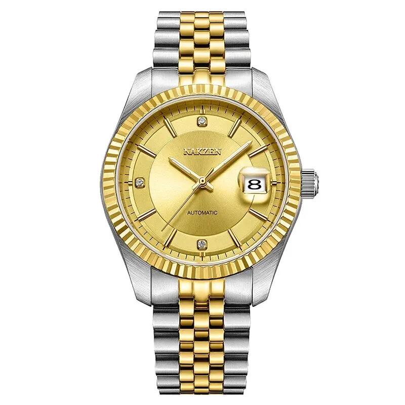 NAKZEN Watch Luxury Men Automatic Mechanical Tourbillon Clock Fashion Sapphire Glass Stainless Steel Waterproof Watches NH35 Mov 6043 by MEGIR WATCH GROUP