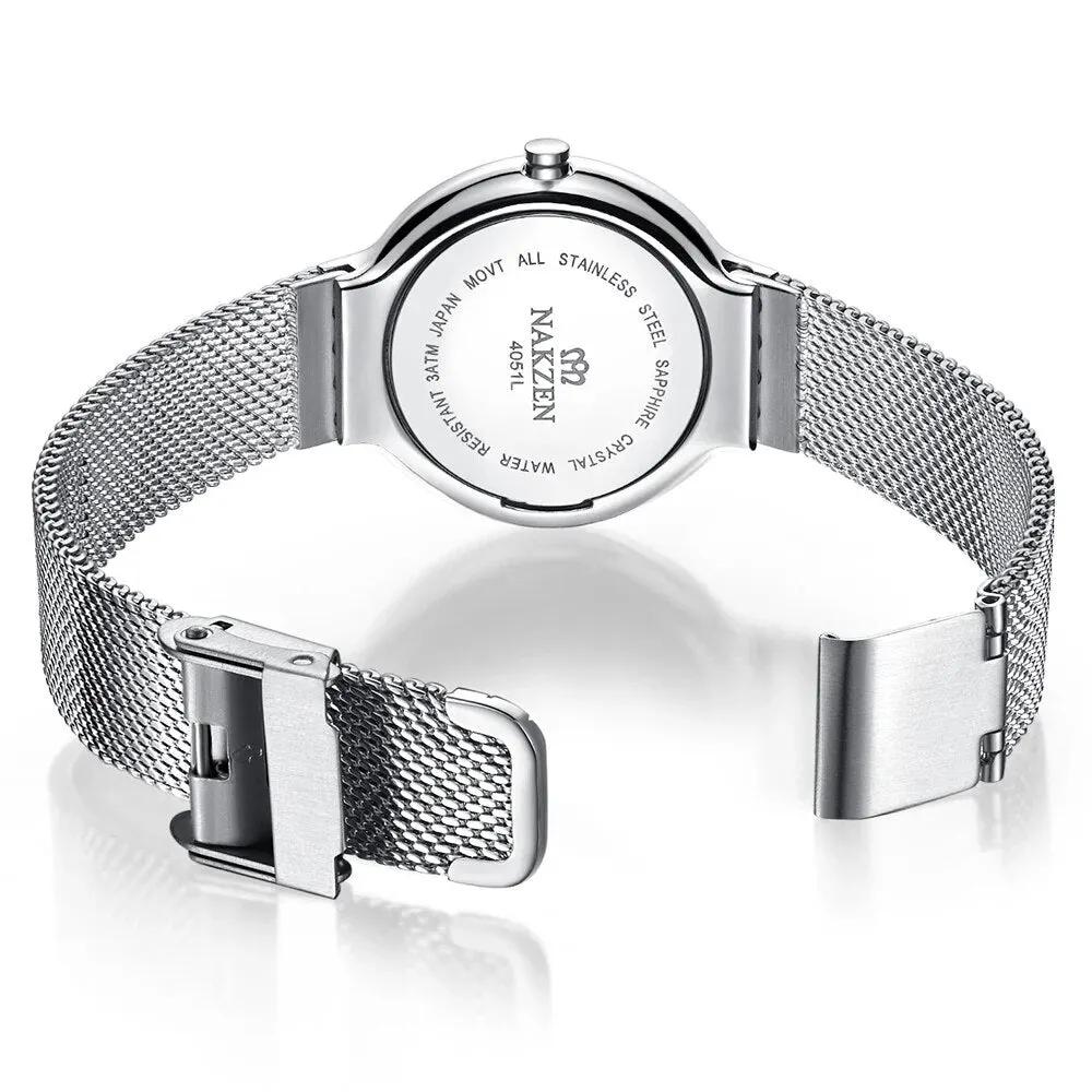 NAKZEN Women Fashion Casual Ultra Thin Quartz Watches Top Brand Luxury Waterproof Ladies Female Wrist Watch Relogio Masculino 4051 by MEGIR WATCH GROUP