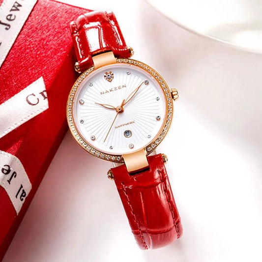 Fashion Women Watches 2021 New Leather Minimalist Watch Ladies Quartz Japan Movement Dress Wrist Watch Clock Montre Femme 4066 by MEGIR WATCH GROUP