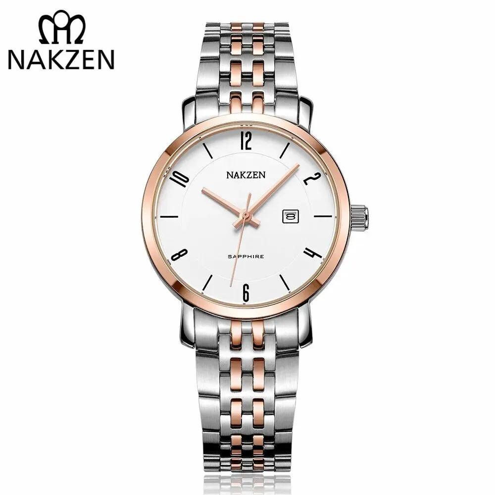 NAKZEN Luxury Tops Brand Women Quartz Wrist watch Ladies Full Steel Waterproof Watches Female Sapphire Designer Dress Watches 4033 by MEGIR WATCH GROUP
