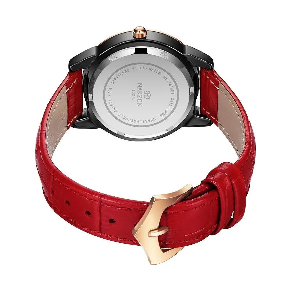 NAKZEN Women Watches Waterproof Black Ceramic Leather Luxury Fashion Ladies Quartz Watch Relogio Feminino Montre Femme 1027 by MEGIR WATCH GROUP