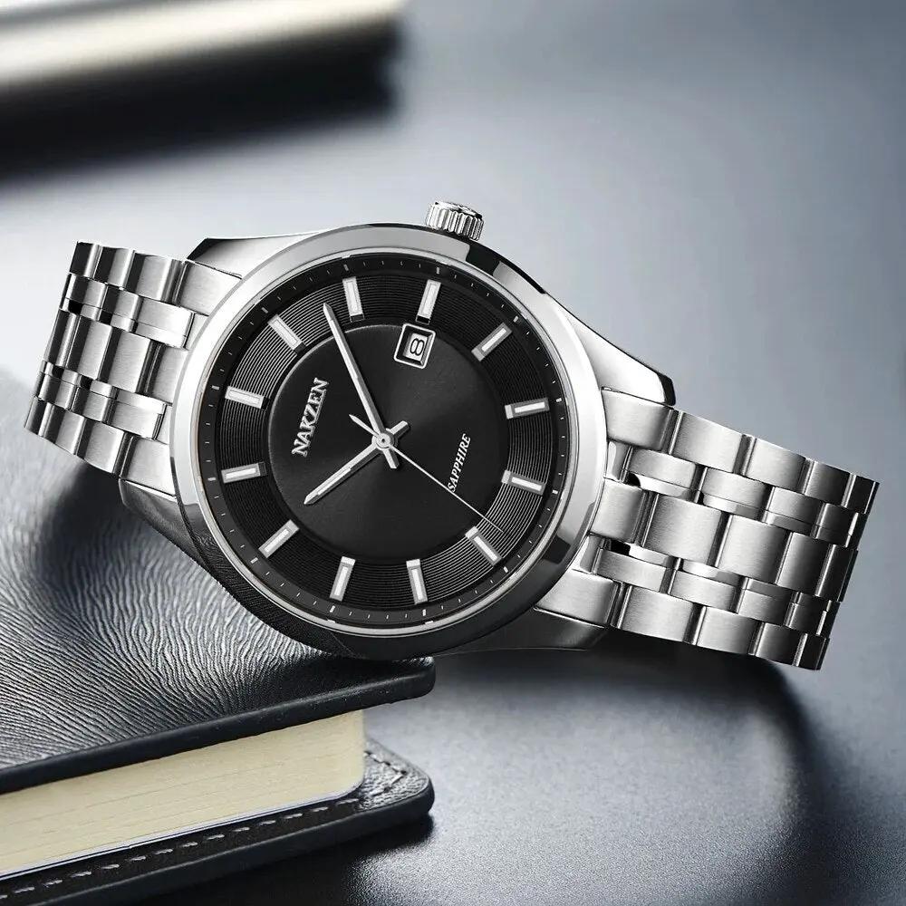 NAKZEN Top Brand Men Watch Hour Calendar Display Quartz Watches Genuine Waterproof Wristwatch Male clock Gift Relogio Masculino 4060 by MEGIR WATCH GROUP