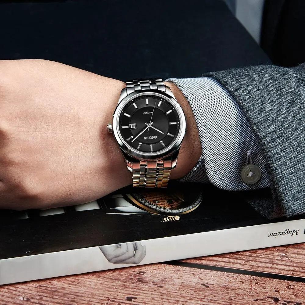 NAKZEN Top Brand Men Watch Hour Calendar Display Quartz Watches Genuine Waterproof Wristwatch Male clock Gift Relogio Masculino 4060 by MEGIR WATCH GROUP