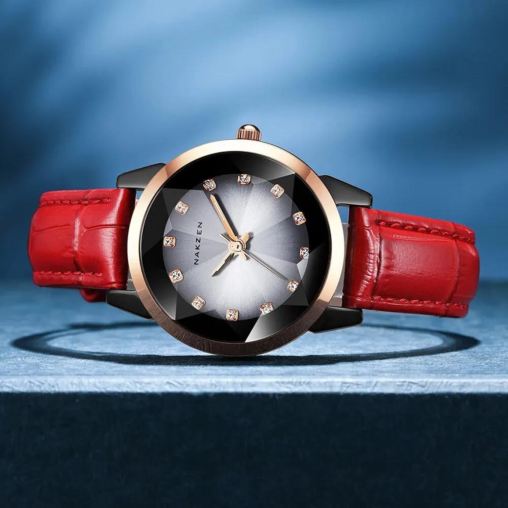NAKZEN Women Watches Waterproof Black Ceramic Leather Luxury Fashion Ladies Quartz Watch Relogio Feminino Montre Femme 1027 by MEGIR WATCH GROUP