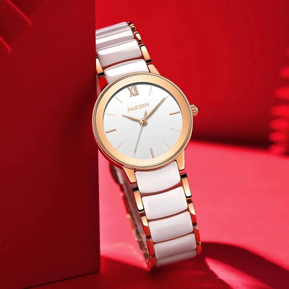 Ladies Quartz Watch Luxury Diamond Wristwatch Life Waterproof Stainless Steel Clock Gifts for Women White Watches Casual Reloj 1031 by MEGIR WATCH GROUP