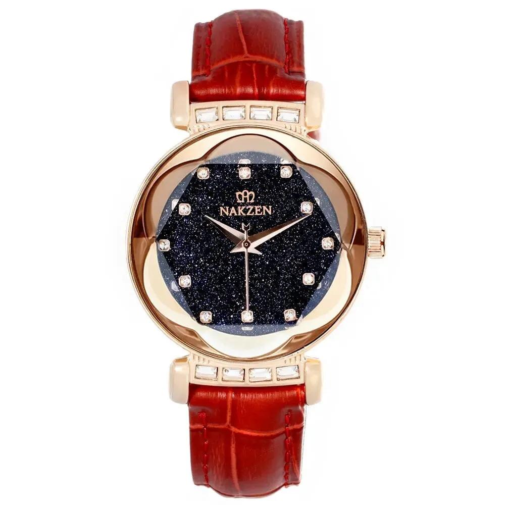 NAKZEN Women Diamond Elegant Starry Sky Watches Ladies Creative Roman Fashion Waterproof Quartz Watch Clock relogio feminino 4207 by MEGIR WATCH GROUP