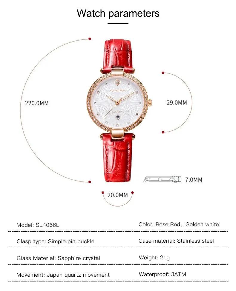 Fashion Women Watches 2021 New Leather Minimalist Watch Ladies Quartz Japan Movement Dress Wrist Watch Clock Montre Femme 4066 by MEGIR WATCH GROUP
