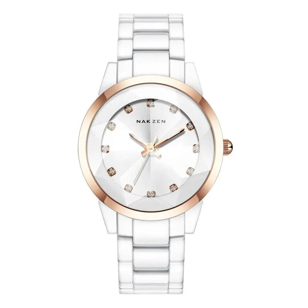 NAKZEN Women Watches Reloj Mujer Fashion Casual Ladies Bracelet Colorful Ceramic Watch Top Brand Luxury Dress Female Clock 1022 by MEGIR WATCH GROUP