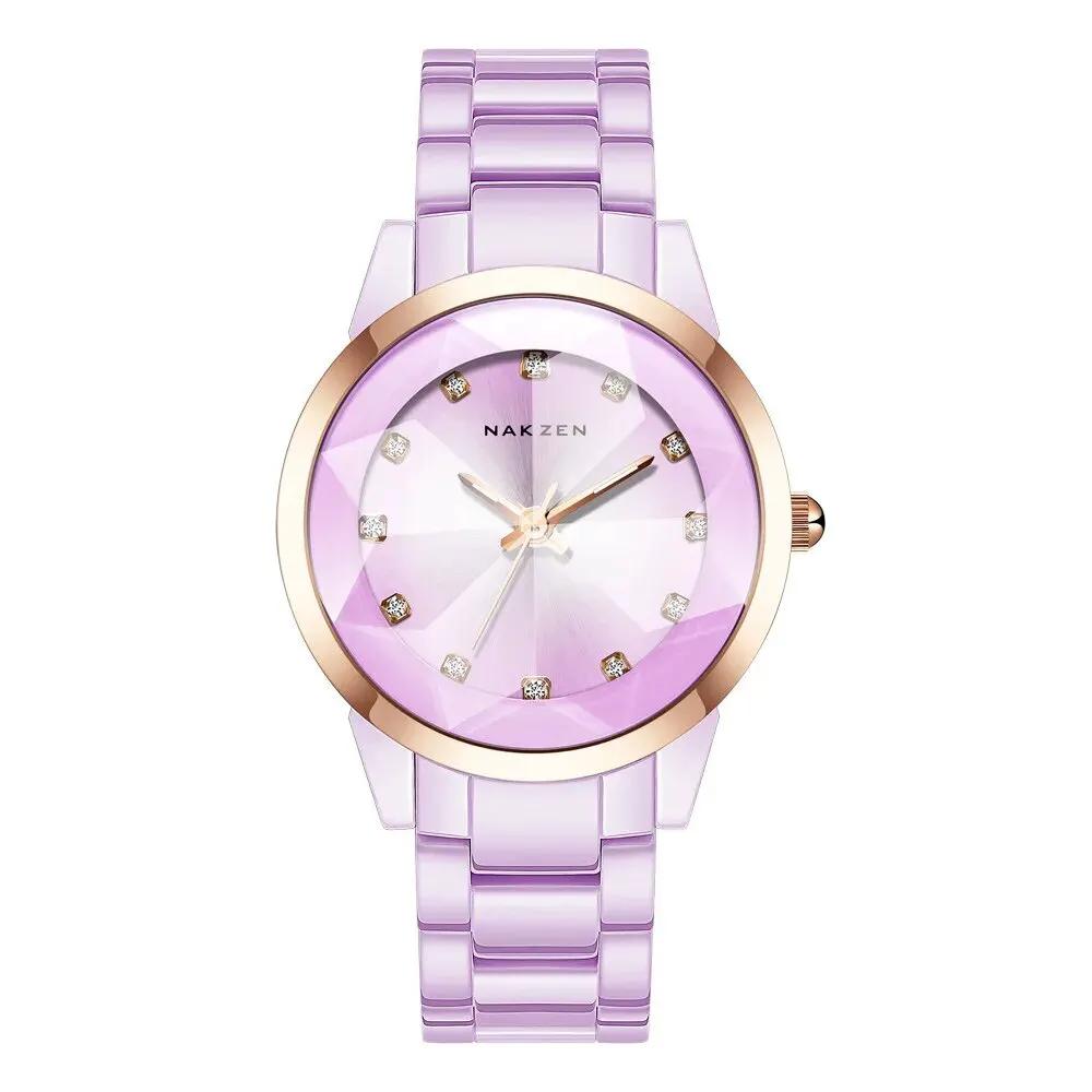 NAKZEN Women Watches Reloj Mujer Fashion Casual Ladies Bracelet Colorful Ceramic Watch Top Brand Luxury Dress Female Clock 1022 by MEGIR WATCH GROUP