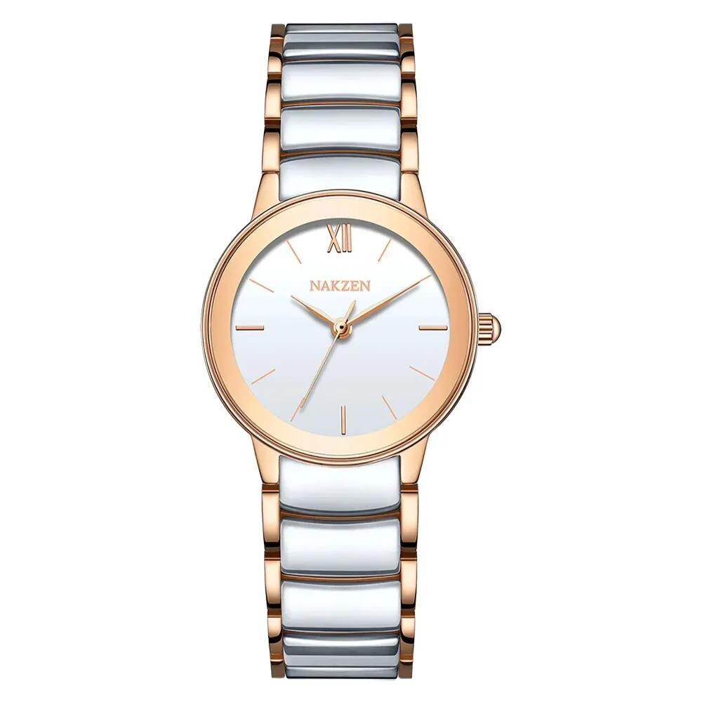 Ladies Quartz Watch Luxury Diamond Wristwatch Life Waterproof Stainless Steel Clock Gifts for Women White Watches Casual Reloj 1031 by MEGIR WATCH GROUP