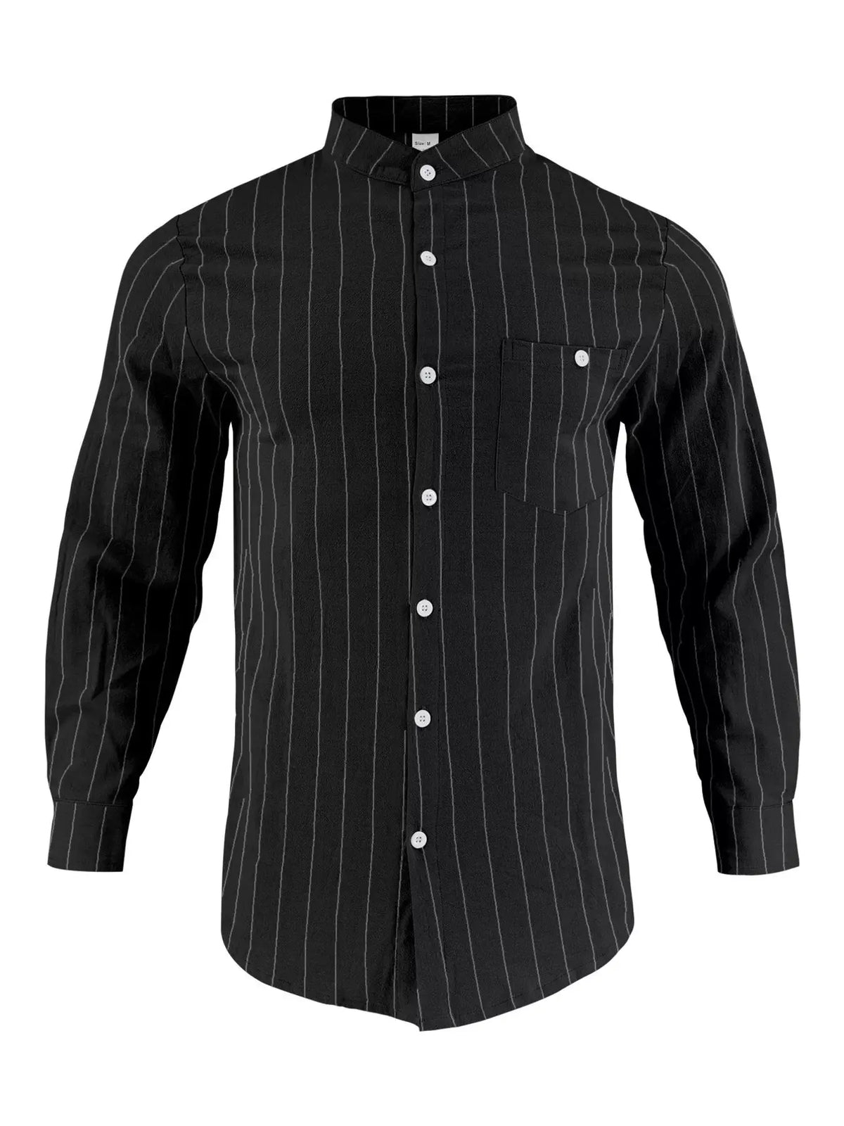 Men's Full Size Striped Button Up Shirt Plus Size by Trendsi