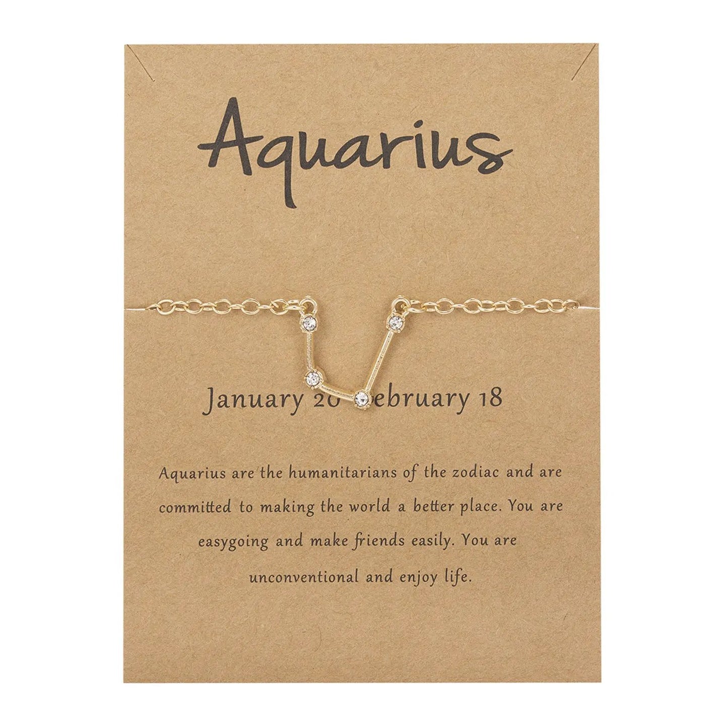 Women's Twelve Constellation Paper Card Chain Bracelet by Maiden-Art