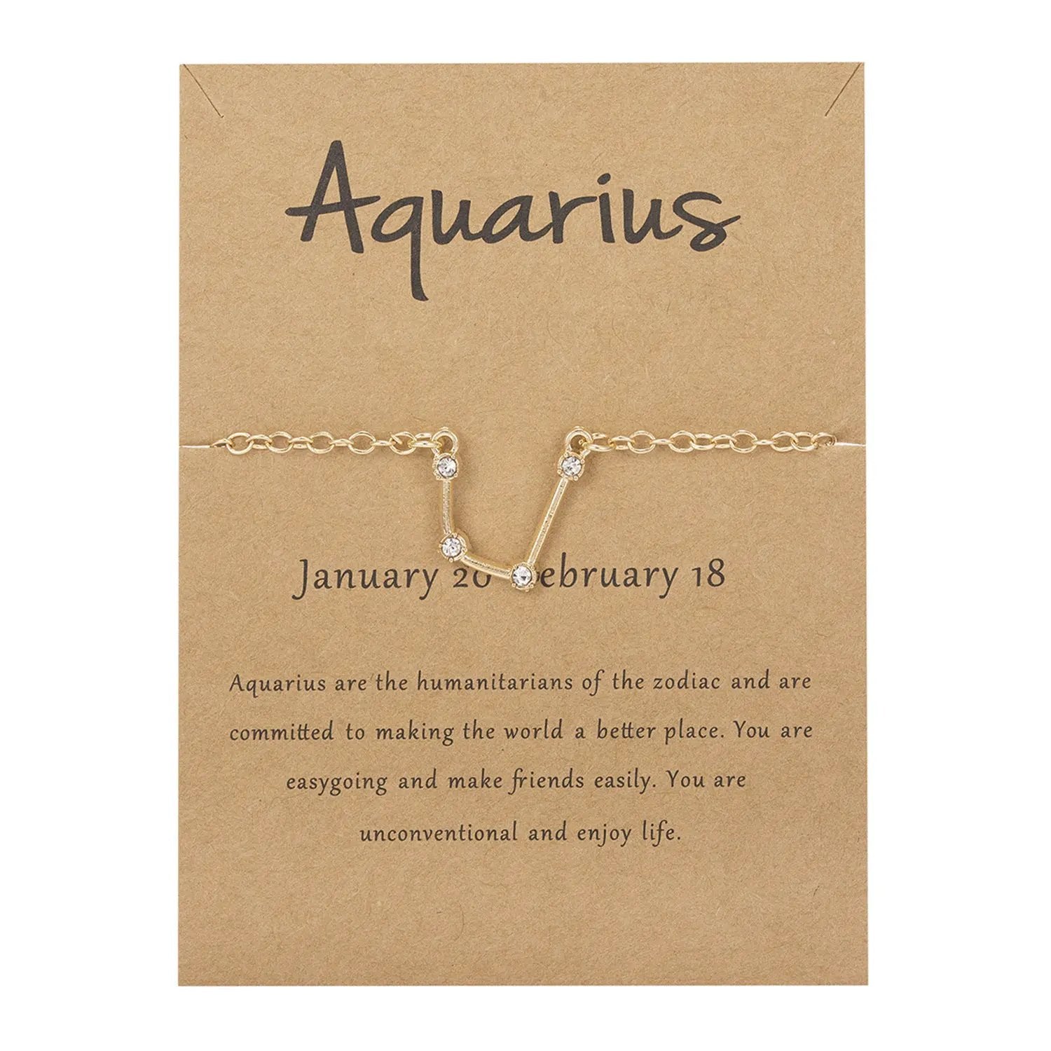 Women's Twelve Constellation Paper Card Chain Bracelet by Maiden-Art