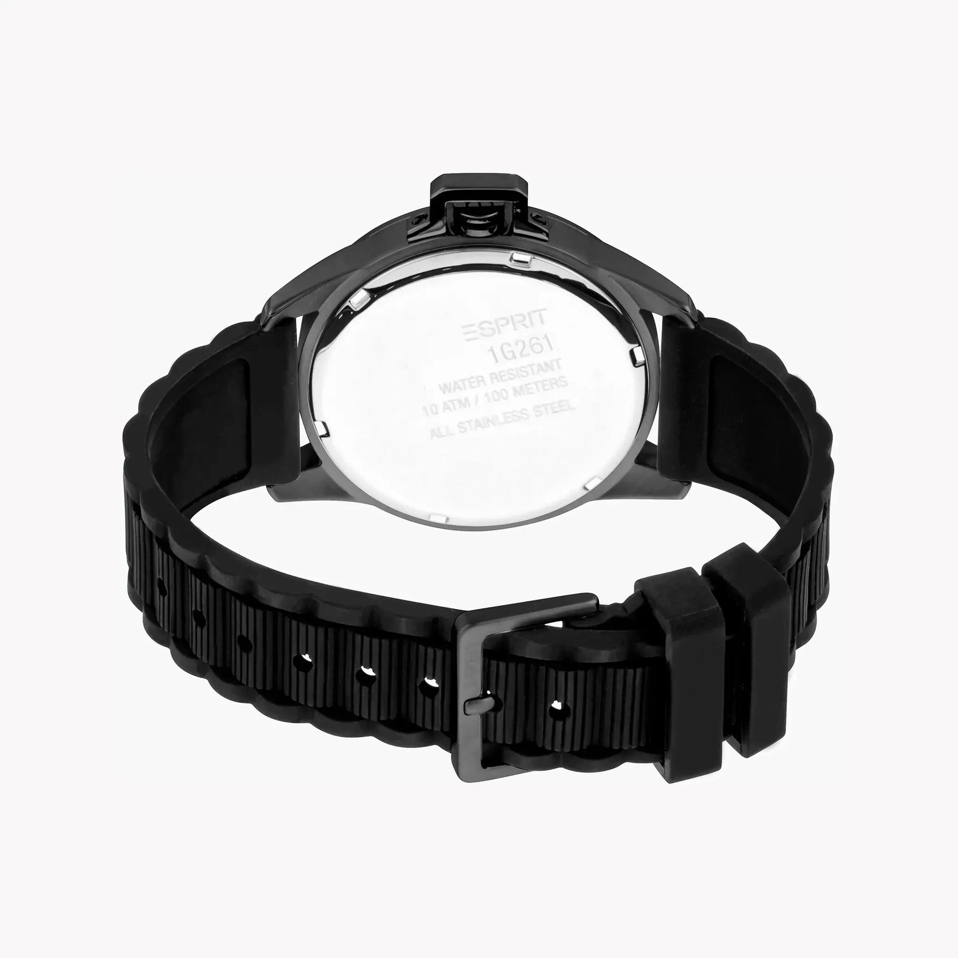 Esprit Men's Black Rubber Watch, Black Dial | Es1g061m0035 by ESPRIT