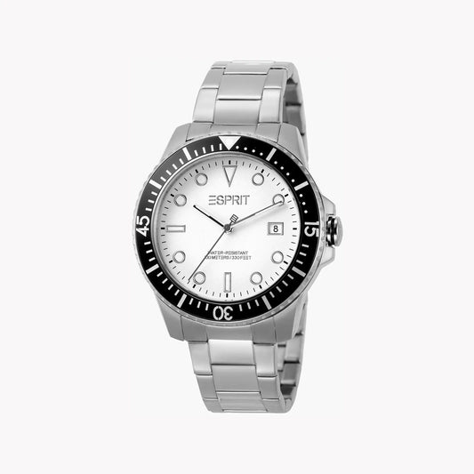 Esprit Men's Silver Stainless Steel Watch, Silver Dial | Es1g101m0015 by ESPRIT