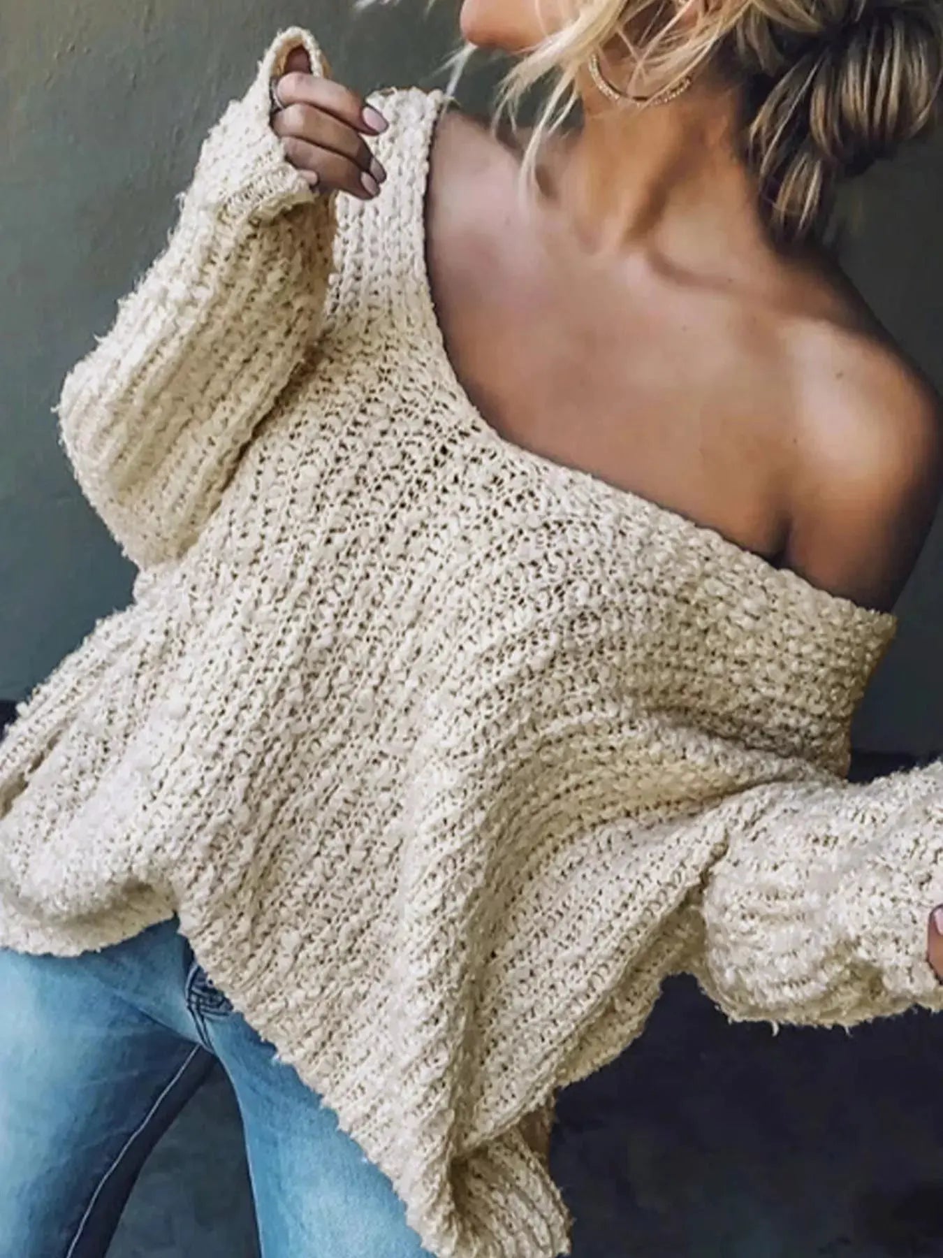 Loose Fit Long Sleeve Sweater by Partner Label