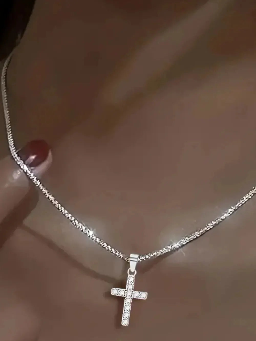 925 Sterling Silver Cross Necklace by Partner Label