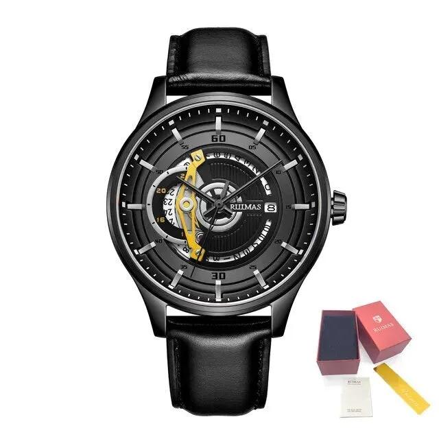 RUIMAS Mens Watches Luxury Fashion Sports Wristwatch Leather Strap Men's Army Military Watch Automatic Mechanical Man Clock 6786 by MEGIR WATCH GROUP