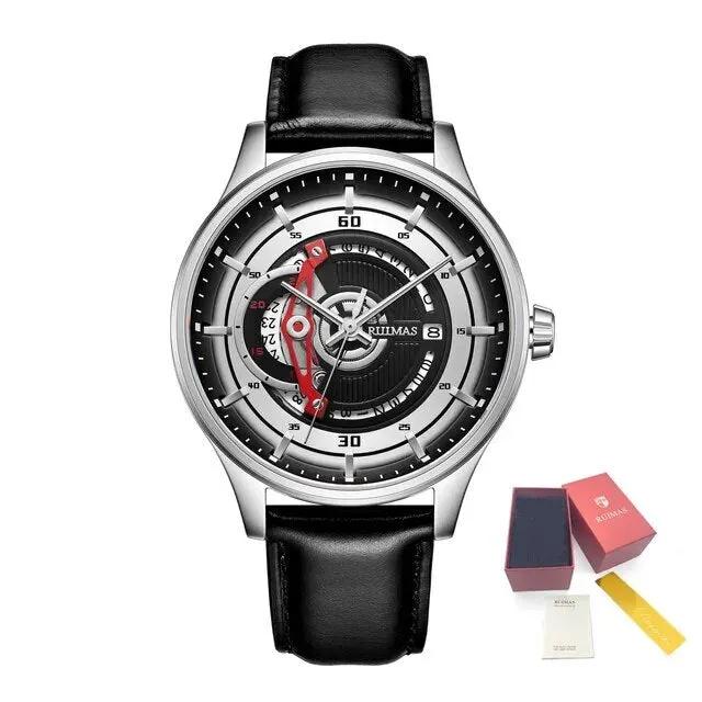RUIMAS Mens Watches Luxury Fashion Sports Wristwatch Leather Strap Men's Army Military Watch Automatic Mechanical Man Clock 6786 by MEGIR WATCH GROUP
