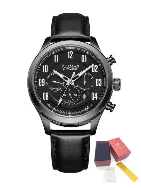 RUIMAS Luxury Casual Sport Watch for Men's Automatic Mechanical Watches Leather Luminous Man Clock Wrist Watch Chronograph 6785 by MEGIR WATCH GROUP