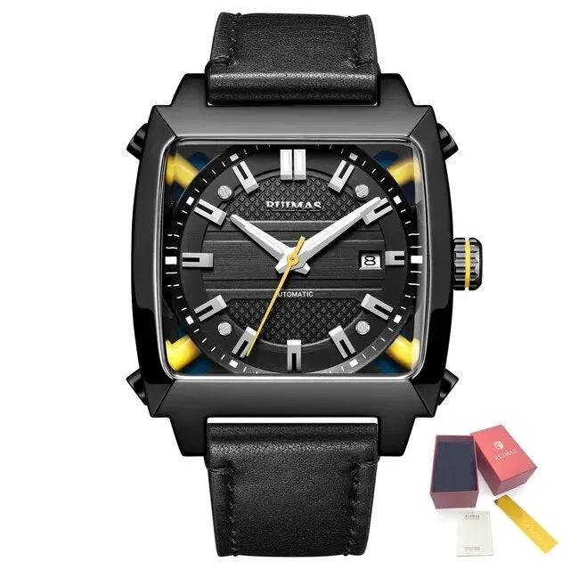 RUIMAS Men's Watches Luxury Automatic Mechanical Wrist Watches Calendar Sapphire Leather Chronograph for Man Reloj Hombre 6763 by MEGIR WATCH GROUP