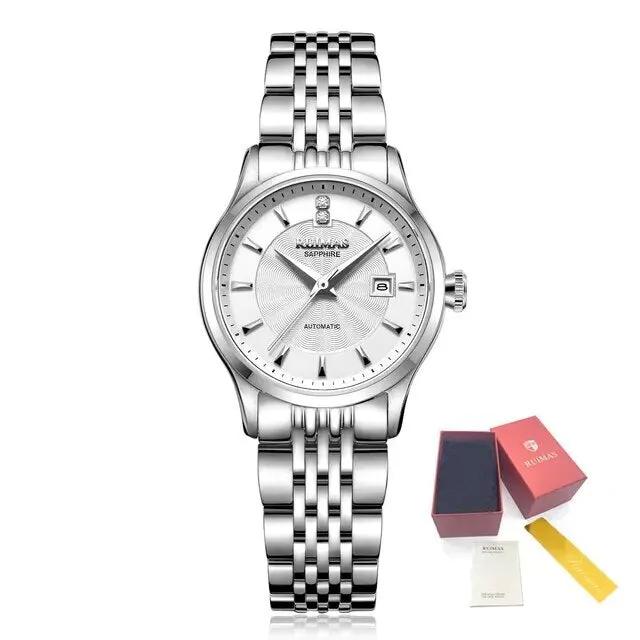 RUIMAS Brand Luxury Women Automatic Mechanical Watches Fashion Ladies Business Casual Wristwatch Sapphire Clock Reloj Mujer 6755 by MEGIR WATCH GROUP