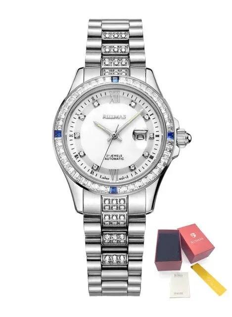 RUIMAS Sapphire Mechanical Women Watch Brand Luxury Steel Bracelet Ladies Fashion Watch Automatic Female Clock Reloj Mujer 6740 by MEGIR WATCH GROUP