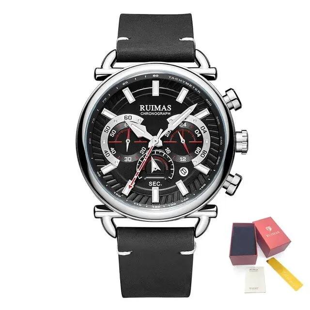 RUIMAS Men Luxury Sport Watches Leather Bracelet Quartz Wristwatch Luminous Clock Watch Calendar Relogio Masculino 585 by MEGIR WATCH GROUP