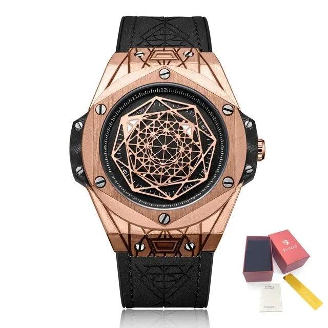 RUIMAS Men's Watches Fashion Sport Quartz Watch for Men Reloj Hombre Leather Belt Wrist Watch Waterproof Casual Clock 533 by MEGIR WATCH GROUP