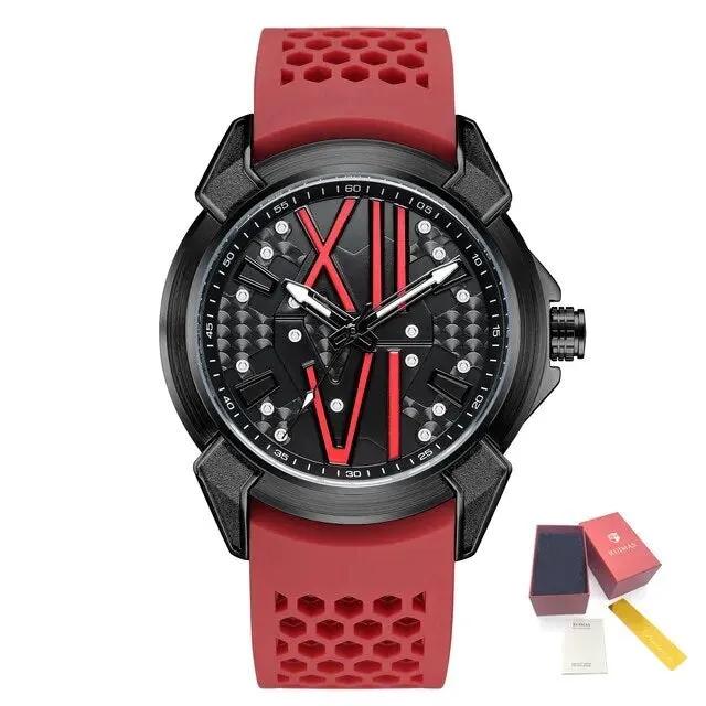 RUIMAS Men Sport Watches Top Brand Quartz Watch Waterproof Wristwatch Silicone Strap Clock Chronograph Relogio Masculino 332 by MEGIR WATCH GROUP