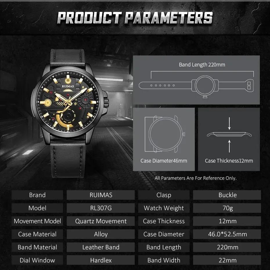 RUIMAS Watches Men's Casual Sport Watches Luxury Military Quartz Wrist Watch Chronograph Waterproof Man Clock Montre Homme 307 by MEGIR WATCH GROUP
